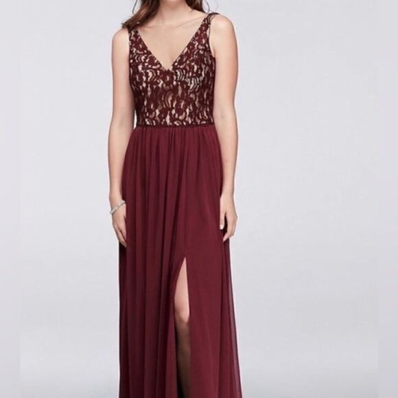 David’s Bridal Burgundy Dress - Picture 1 of 5